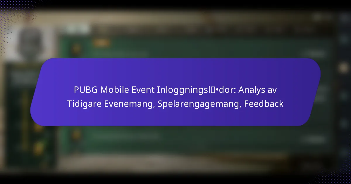 PUBG Mobile Event Inloggningslådor: Analys av Tidigare Evenemang, Spelarengagemang, Feedback