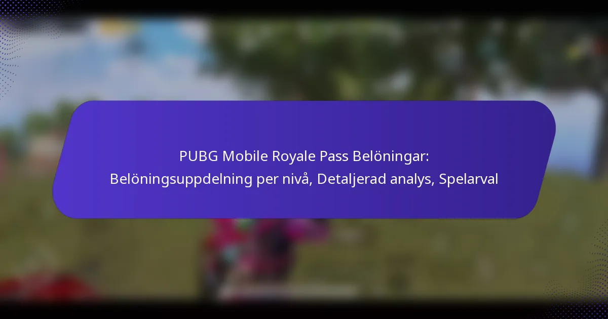 PUBG Mobile Royale Pass Belöningar: Belöningsuppdelning per nivå, Detaljerad analys, Spelarval