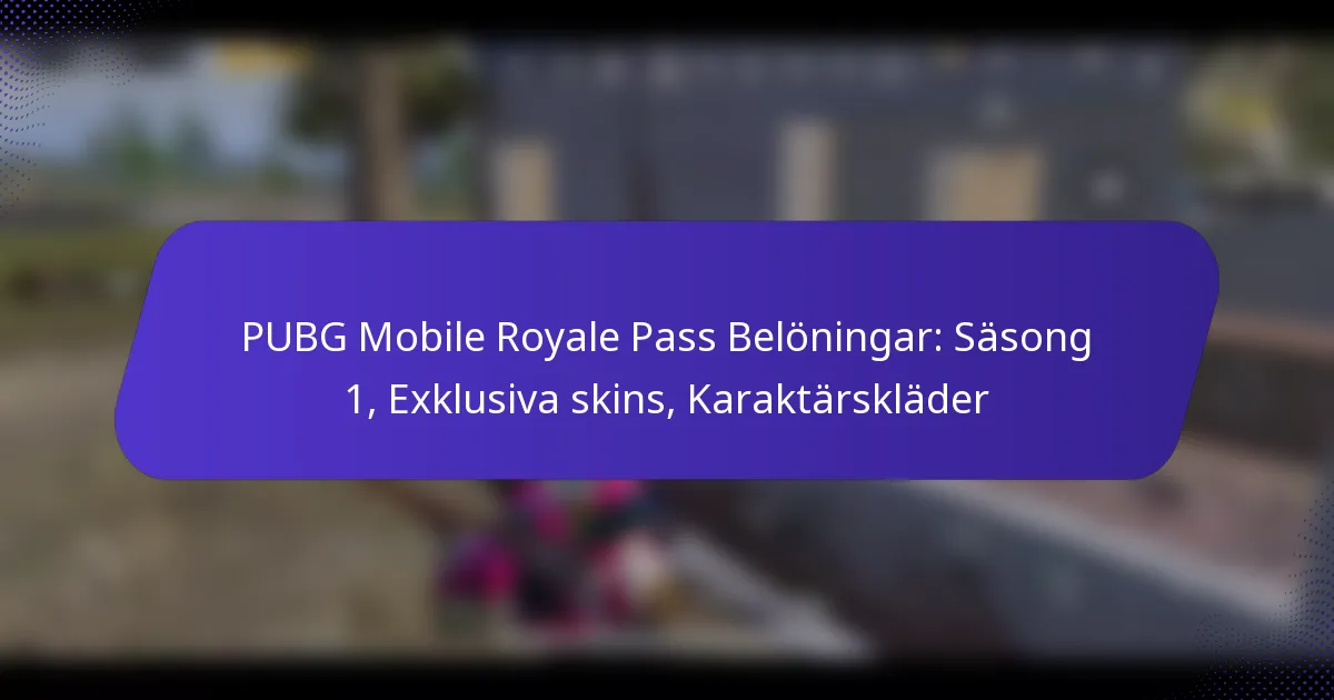 PUBG Mobile Royale Pass Belöningar: Säsong 1, Exklusiva skins, Karaktärskläder
