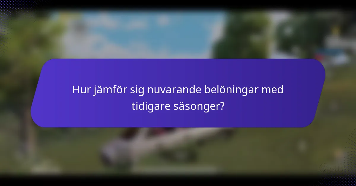 Hur jämför sig nuvarande belöningar med tidigare säsonger?