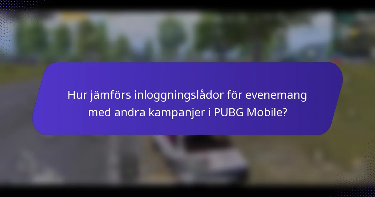 Hur jämförs inloggningslådor för evenemang med andra kampanjer i PUBG Mobile?