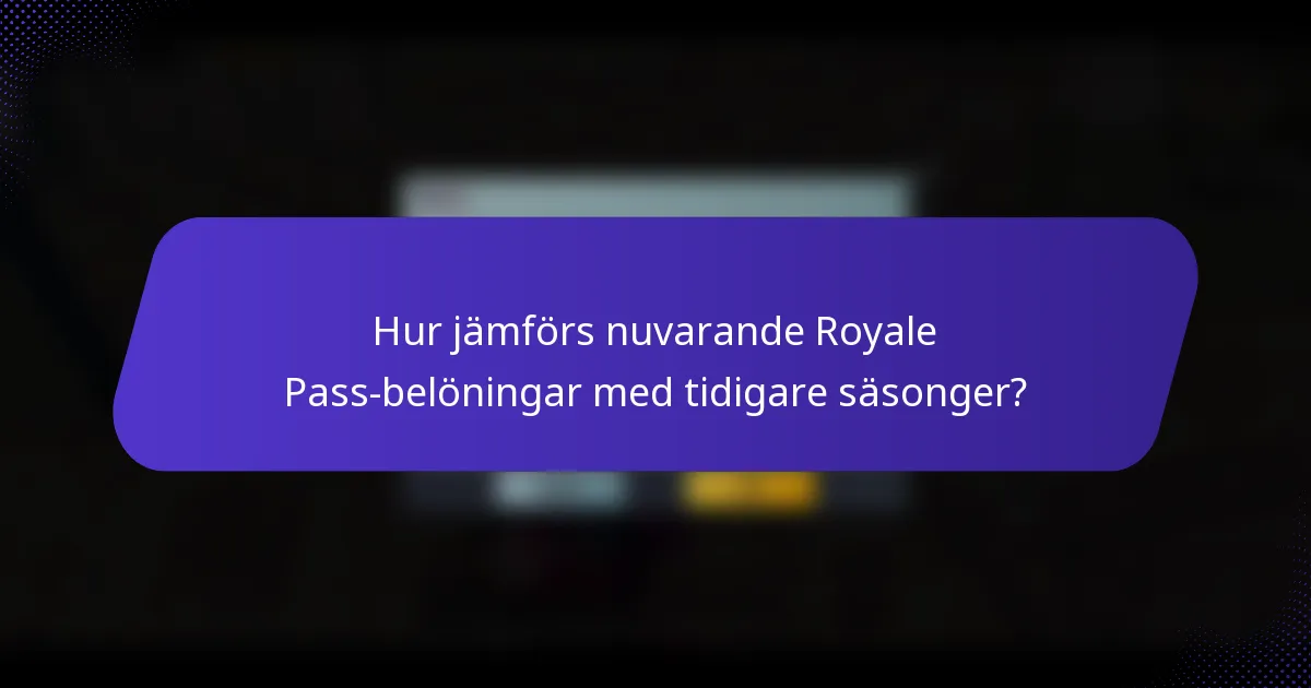 Hur jämförs nuvarande Royale Pass-belöningar med tidigare säsonger?