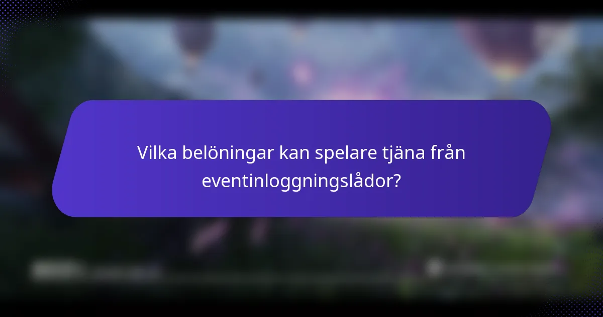 Vilka belöningar kan spelare tjäna från eventinloggningslådor?