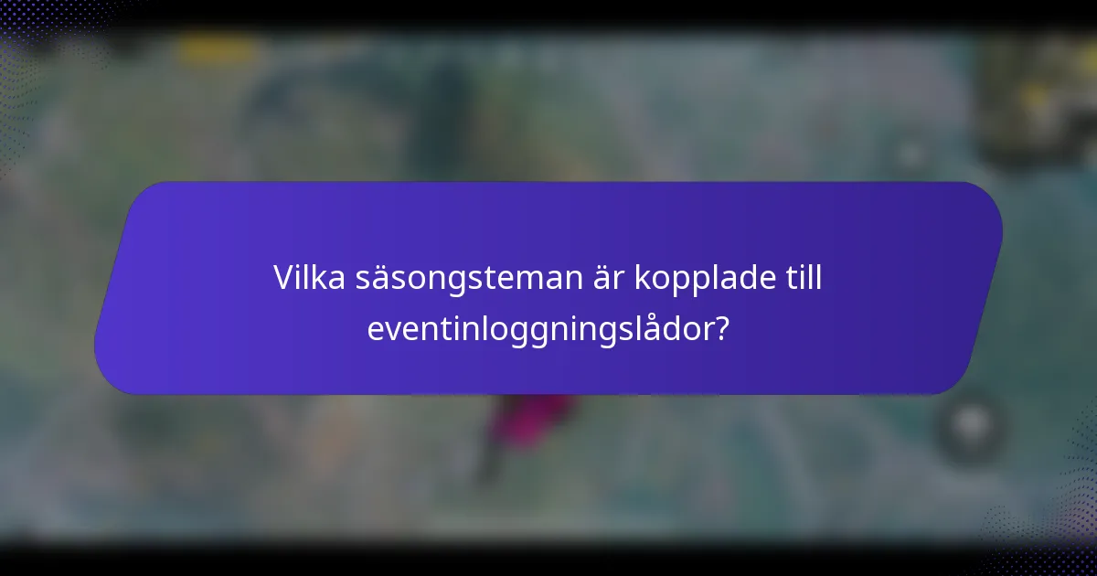Vilka säsongsteman är kopplade till eventinloggningslådor?