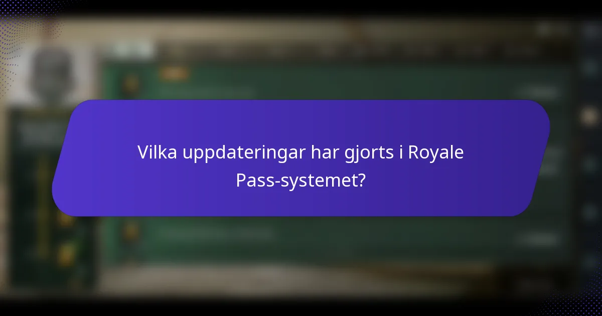 Vilka uppdateringar har gjorts i Royale Pass-systemet?