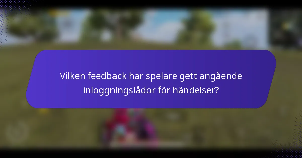 Vilken feedback har spelare gett angående inloggningslådor för händelser?